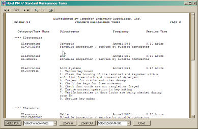 review maintenance tasks