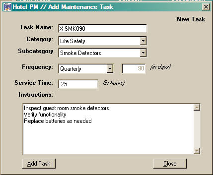 Adding a Maintenance Task